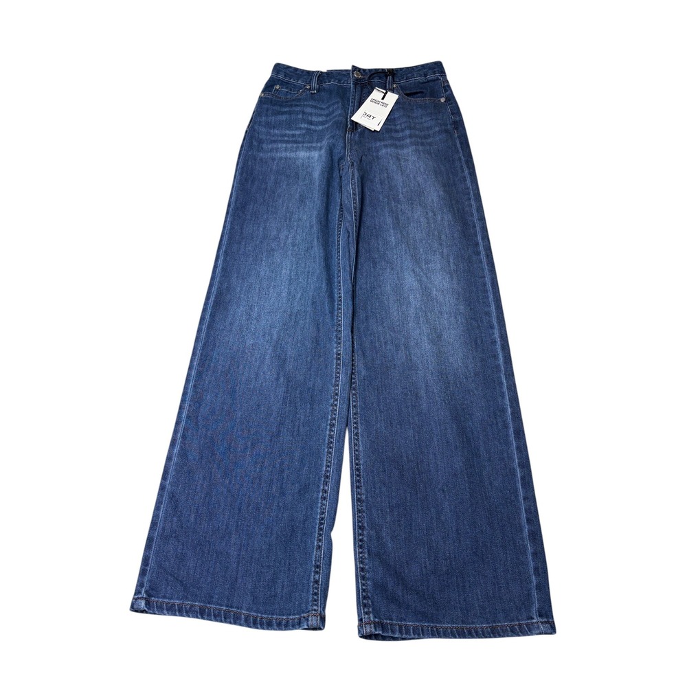 NWT OAT New York High Rise Wide Leg Jeans Cloud Luxe Denim Blue Womens 4/27 L31